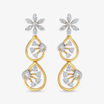 Diamond Trinity Earring Dangler Rose Gold