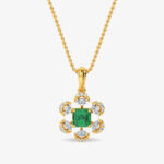 Esra Floral Diamond Pendant Set White Gold