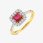 Featured New Cushion Ruby Gold Ring With Diamond